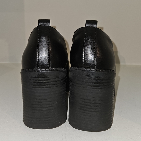 Vintage Y2K So Leather Chunky Platform Heel Slip On 7M Black - Picture 14 of 16